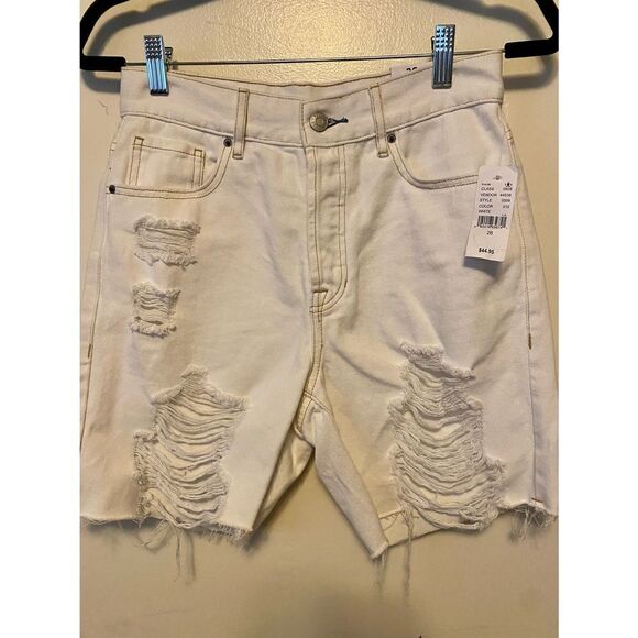 🔴 Pacsun high rise boy short in distressed white size 26 NWT - Picture 6 of 9
